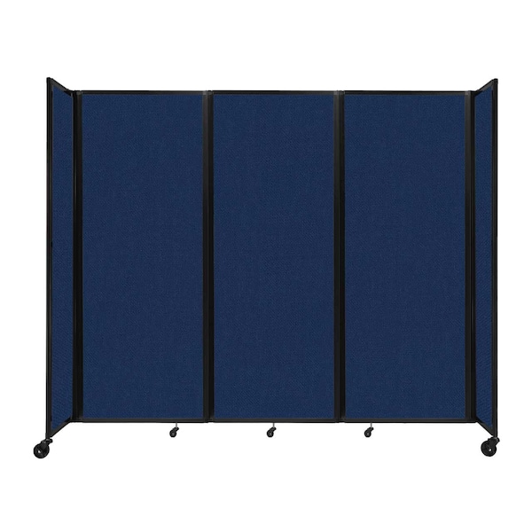 Versare Room Divider 360 Folding Portable Partition 8'6" x 7'6" Navy Blue Fabric 1190303 - main